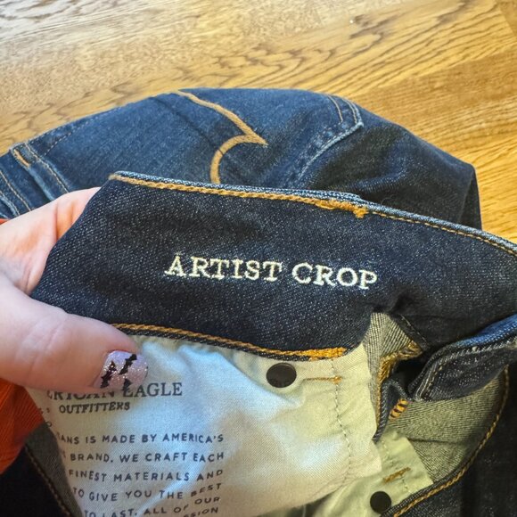 American Eagle Artist Crop Jeans Dark Wash Size 18 - Picture 9 of 12